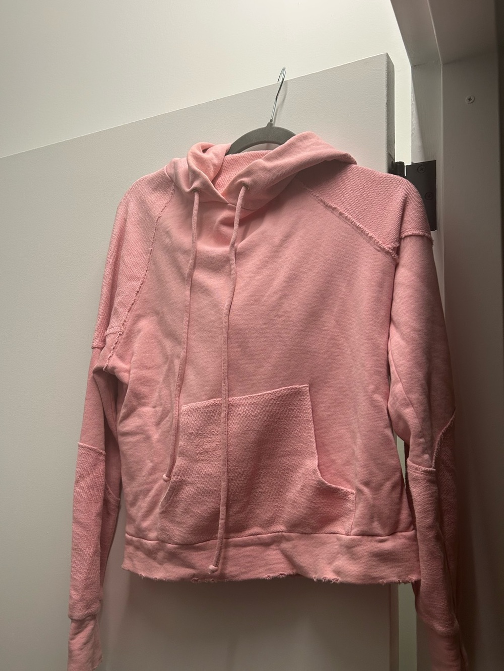 Love Shack Fancy distressed Soft Pink Lightweight Hoodie